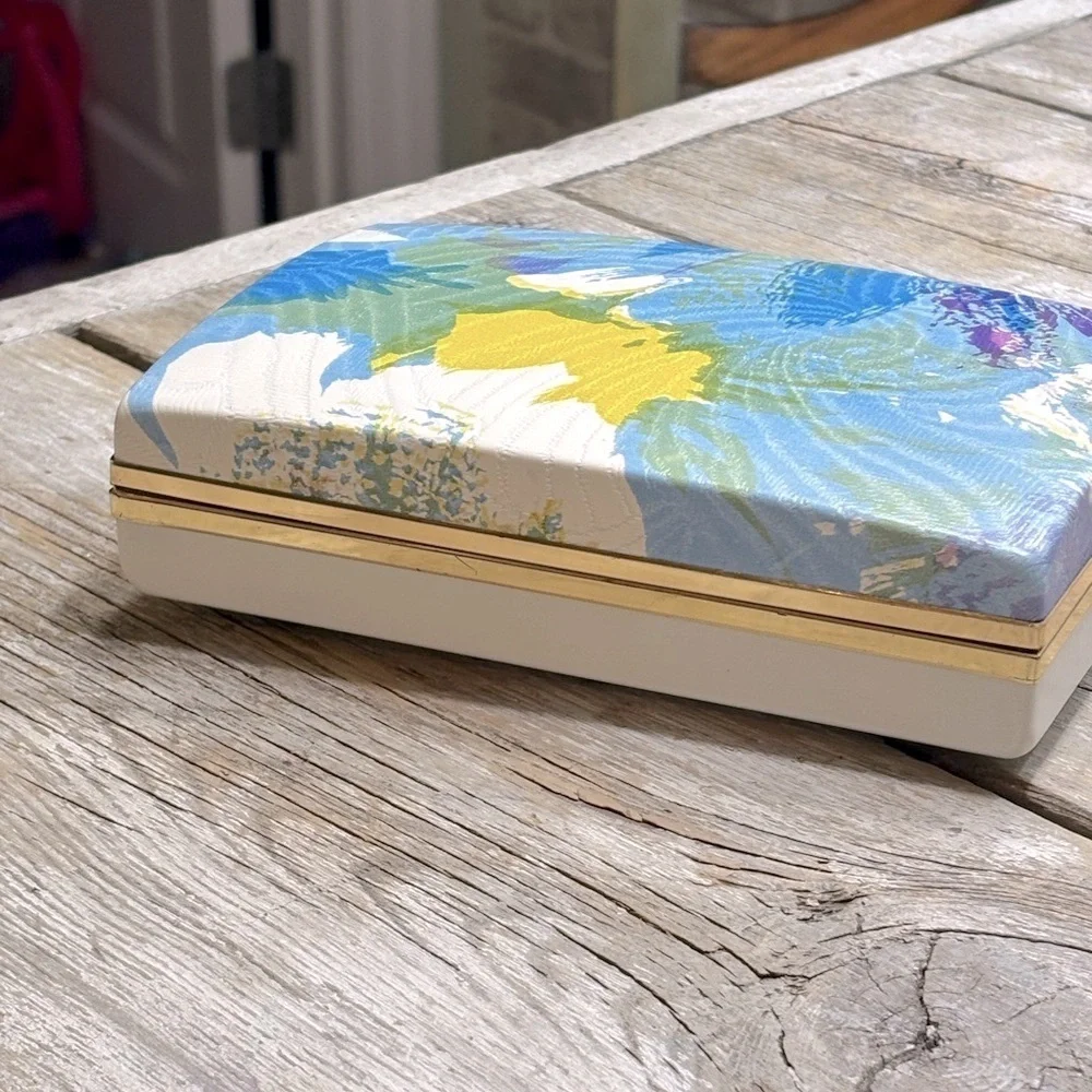 Vintage 1970s Abstract Jewelry Box. Abstract 7”x4.25” Retro | Mid Century